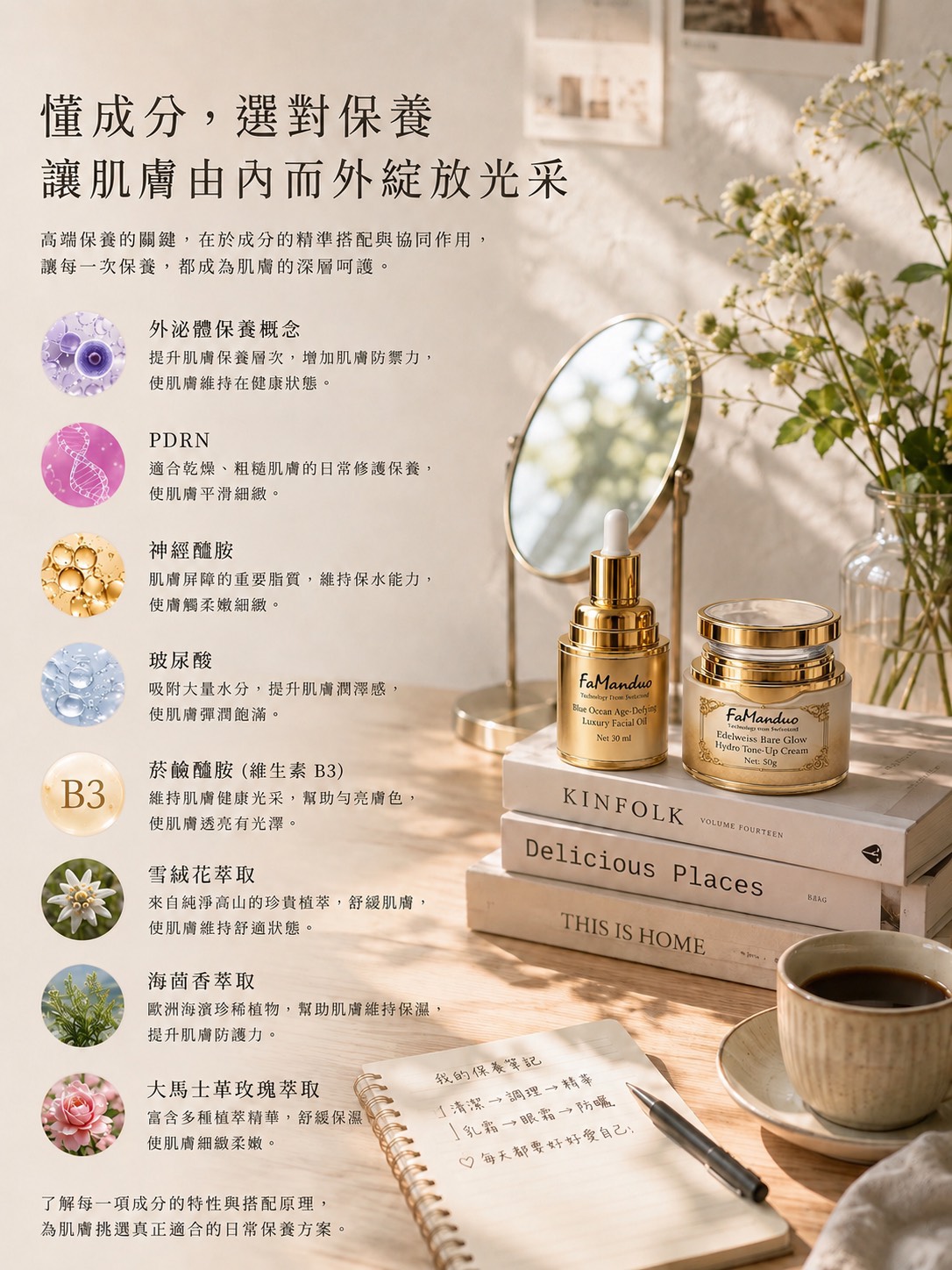 懂成分，選對保養：法蔓朵常見高端保養成分指南